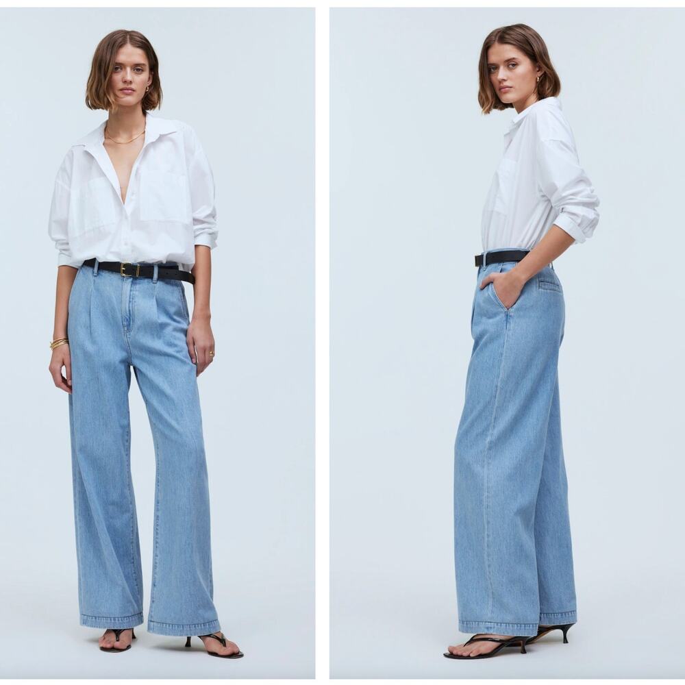 MADEWELL 2025 Harlow Wide-Leg Jean: Airy Denim Edition Benicia Wash Sz 28 {3A2}